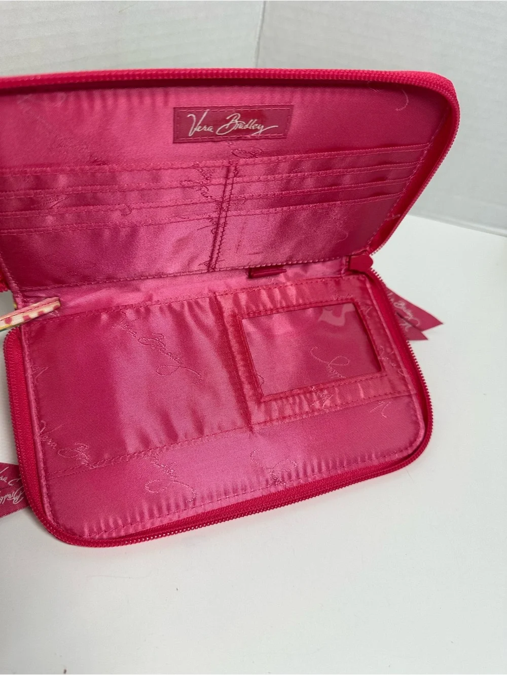 Vera Bradley Pink Floral Paisley Quilted Zip Wallet